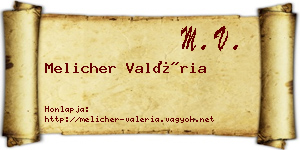 Melicher Valéria névjegykártya